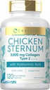 Carlyle Chicken Sternum Cartilage Collagen Capsules ← Tipo II 3000mg Silencio 120 Píldoras  durable with Hyaluronic Acid ¦ Non-GMO, Gluten Free