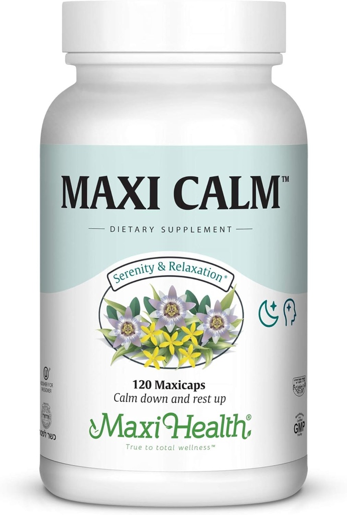Maxi Kosher para pascua calma Serenidad y Relajación Apoyo cápsulas, 120 Conde