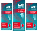 Kori Krill Oil Omega 3 Superior Absorption Oil Supplement, EPA & DHA, 600 mg, 180 Softgels
