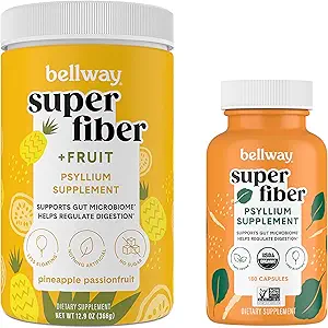 Bellway Super Fiber Powder + Fruta, Pineapple Pasión Fruta Super Fiber Capsules