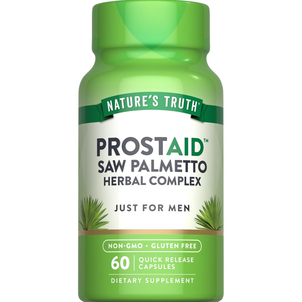 Nature's Truth Prostate Support Supplement for Men | with Saw Palmetto, Pygeum, Stinging Nettle | 60 Herbal Complex Capsules | Non-GMO & Gluten Free