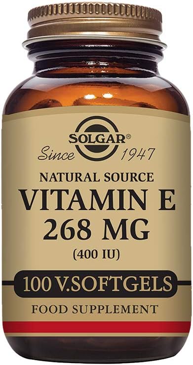 Solgar Vitamina E 268 mg (400 UI), 100 Softgeles Vegetarianos - Antioxidante natural, Skin &amp; Immune System Support - Vitamina E naturalmente alimentada - No GMO, Vegan, Gluten Free, Dairy Free - 100 Servings