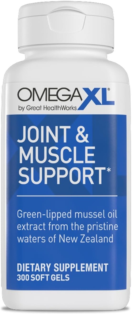 Suplemento de soporte conjunto OmegaXL - Apoyo al músculo natural, aceite de mejillón verde, píldoras de gel suave, libres de drogas, 300 conteo