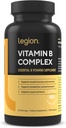 LEGION Vitamina B-Complex (120 cápsulas) - Complejo de Vitamina B con Choline e Inositol Apoya Función Mood &amp; Liver - Vegan B Complejo Vitaminas Apoyo Energía Metabolismo & Función muscular