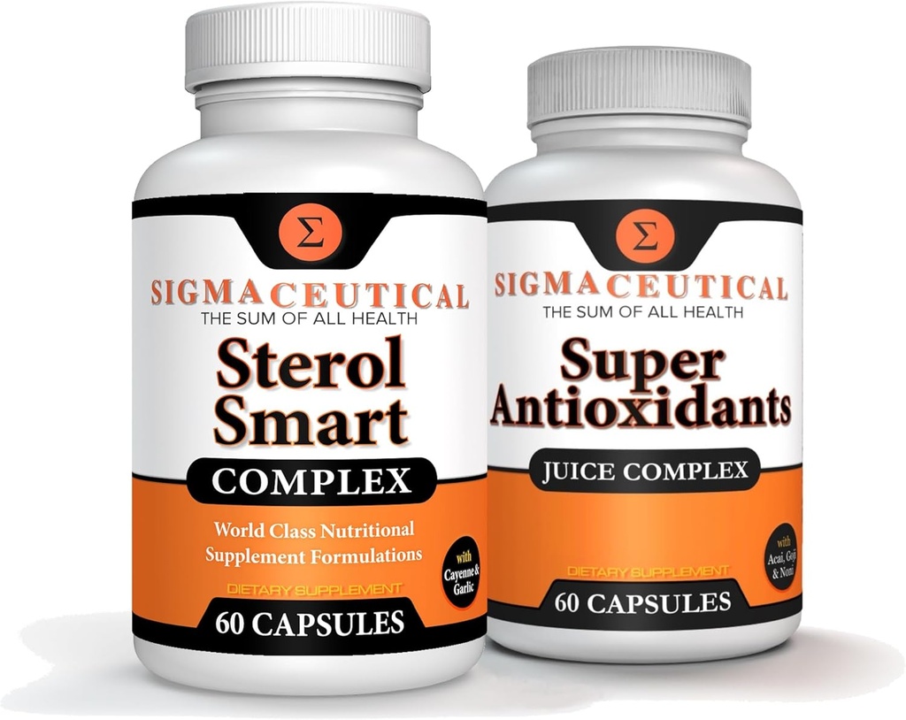 Niacin – Beta Sitosterol – Policosanol – Plant Sterols - Ajo – Suplemento de Cayenne Más Suplemento Super Antioxidante - Goji Berry, Acai Berry, Mangosteen, Resveratrol, Pomegranate " Noni