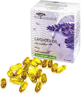 Lavender Pure Oil 500mg, 100% Pure & Natural Cold macerated Extract, 40 softgel Capsules