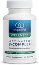Complejo B Activado, Super B Complejo Suplemento dietético Con Biotina, Inositol, B12 &amp; B6, Choline &amp; Folate para apoyar energía " cabello, piel, salud de uñas, sin gluten, Vegan, no GMO, 60 cápsulas