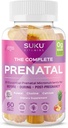 SUKU Gummies multivitamínicas prenatales – Folato, Calcio, Vitamina D3, B12, K2 – Libre de azúcar, Vegetariano, Soporte para el embarazo sin gluten – Pineapple Peach Flavor – 60 Cuenta