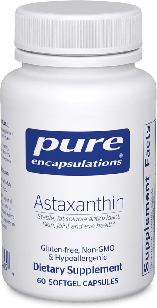 Encapsulaciones puras Astaxanthin ← Suplemento Antioxidante para las articulaciones, la piel y la salud de los ojos, y Radicales libres*