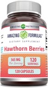 Amazing Fórmulas Hawthorn Berries Suplemento Silencio 565 Mg Por Serving Silencio 120 Capsules Silencio No-GMO Silencio Gluten Libre Silencio Made in USA