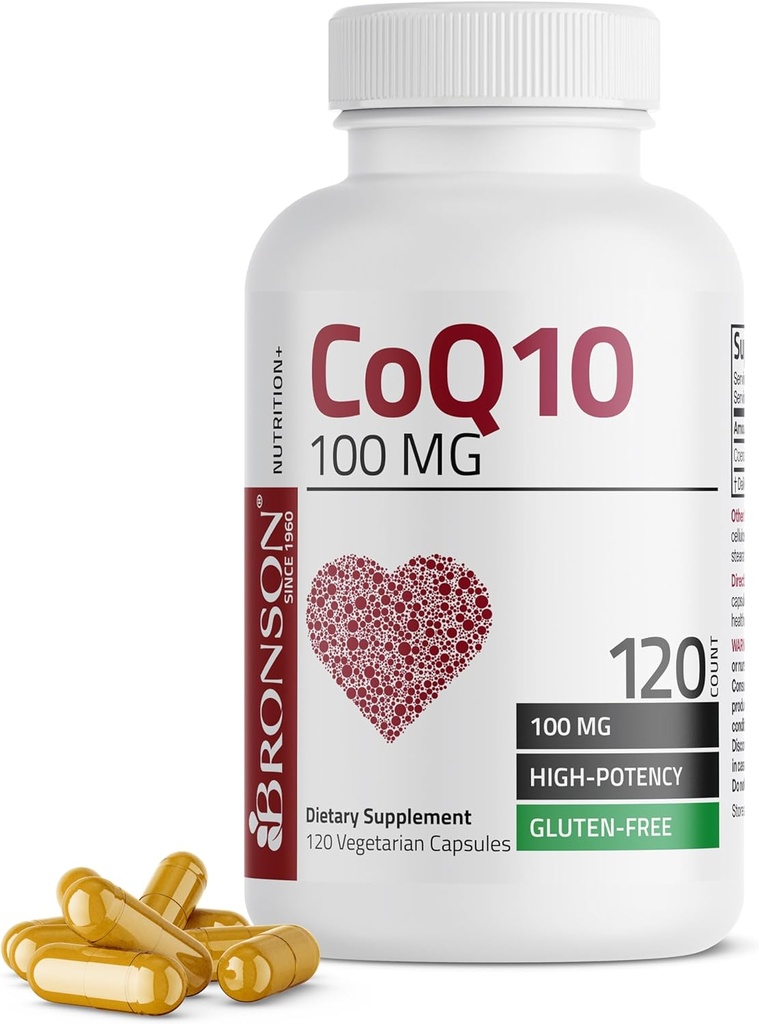 Bronson CoQ10 100 MG producción de energía celular de alta potencia, 120 cápsulas vegetarianas