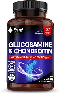 Glucosamina y condroitina MSM - Absorbencia Extra de Alta Fuerza Enriquecida con Vitamina C, Glucosamina Sulfato de Condroitina Sulfato, MSM y Vitamina C Sin gluten, GMP, 120 Tablas de Suplemento Alimentario