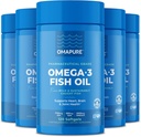 Suplementos de aceite de pescado con ácidos grasos Omega 3 (5 Botella, 120 Softgels) - Alta EPA, DHA, " Píldoras de aceite de pescado IFOS Apoyo Corazón " Salud Conjunta - Aceite de pescado Burples promueve función cerebral