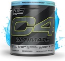 Cellucor C4 Ultimate Pre Workout Powder - Sugar Free Preworkout Energy Supplement for Men &amp; Women - 300mg Caffeine + TeaCrine + Dynamine + Creatine - Frozen Bombsicle, 20 Servings
