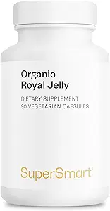 Supersmart - Orgánica Royal Jelly 300mg por día (High Strength 4% 10-HDA) - Freeze-Dried Fresh Royal Jelly Suplemento No-GMO &amp; Gluten Gratis - 90 cápsulas vegetarianas