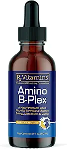Vitaminas Rx Amino B Plex Cat & Dog Supplement - Vitamin B Complex Liquid Plus Amino Acids for Dogs & Cats - Apetite Booster and Weight Gainer Cat & Dog Vitaminas - 2 oz