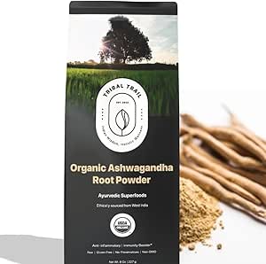 Orgánica Ashwagandha Powder  vírgenes 8.01 oz Silencioso USDA Orgánica " No OGM " Vivir Raw from India ← Stress Relief " Immune Support TEN Ashwagandha Supplement (150 Servings)