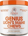 Genius Lion's Mane Soft Chews Suplemento – Nootropic Mushroom for Focus, Clarity, Memory, Energy, Brain Health Support – Salted Caramel Flavor