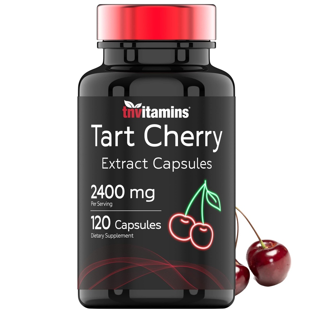 Tart Cherry Capsules (2400 MG - 120 Conde) Silencio de Montmorency Cherry Extract Silencio Proporciona Antioxidantes, Anthocyanins, " Phytonutrients ¦ Tart Cherry for Sleep and More! ← Non-GMO, Made in The USA!