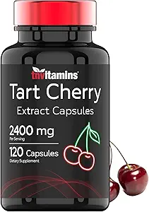 Tart Cherry Capsules (2400 MG - 120 Conde) Silencio de Montmorency Cherry Extract Silencio Proporciona Antioxidantes, Anthocyanins, " Phytonutrients ¦ Tart Cherry for Sleep and More! ← Non-GMO, Made in The USA!