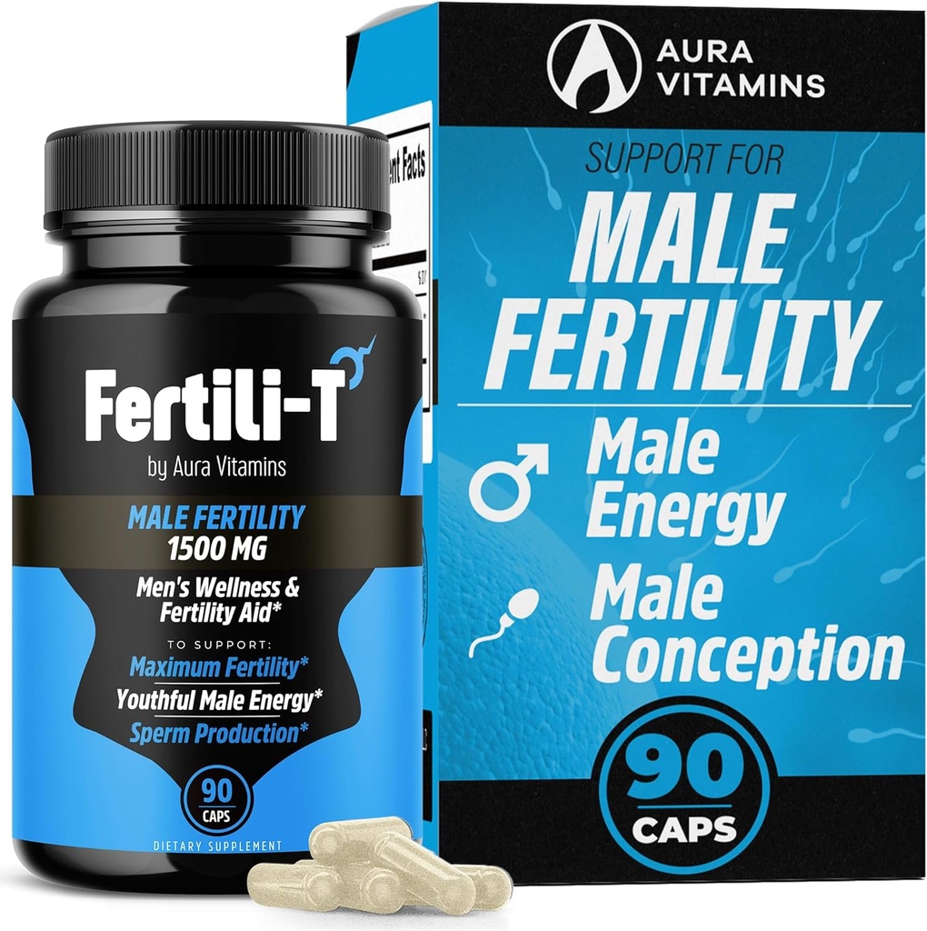 Fertili-T Hombre Hombre Fertilidad Apoyo  1500 MG ← 90 Capsules  Boosts Sperm Health, Energy &amp; Wellness