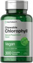 Horbäach Chlorophyll Pills | 300 Chewable Tablets | Natural Peppermint Flavor | Vegan, Non-GMO & Gluten Free Supplement