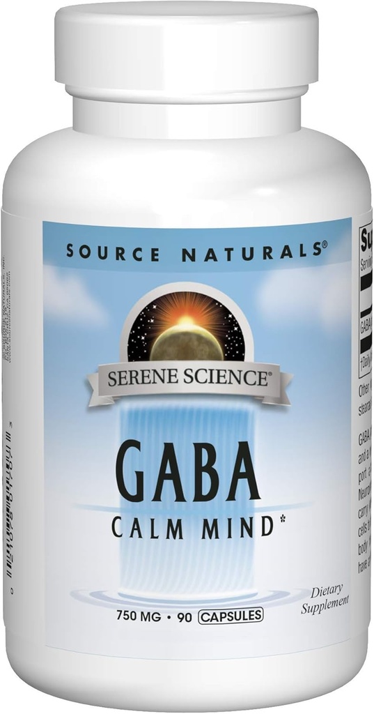 Fuente Naturals Serene Science GABA, para una Mente Calma, 750mg - 90 cápsulas