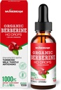 Orgánica Berberina HCl 1000mg gotas líquidas - con Ceylán Cinnamon Turmeric Milk Thistle Artichoke - High Bioavailability Suplemento para Hombre Mujeres - Vegan Sugar Gluten Gratis 2fl. oz (60ml)