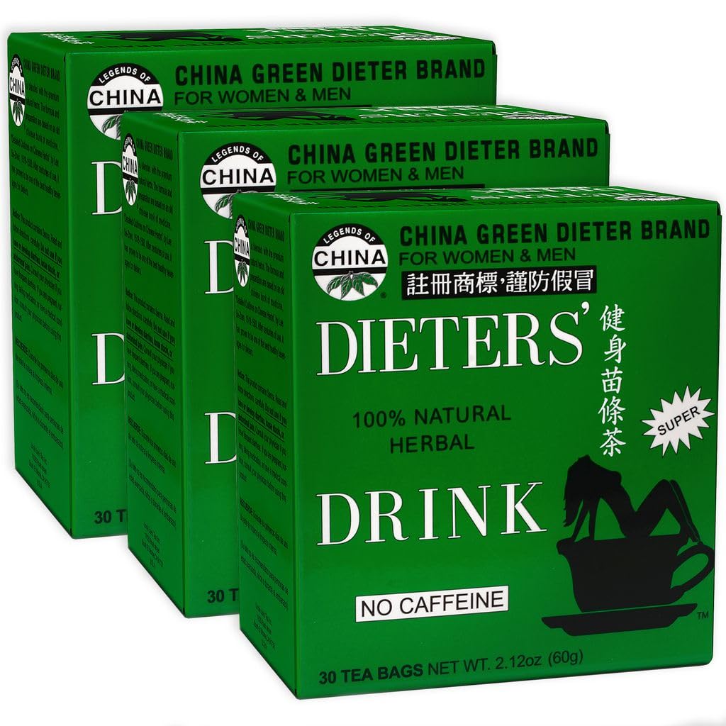 Senna Tea 3-Pack del tío Lee – Green Dieter’s Drink, Caffeine-Free 100% Natural Herbal Detox &amp; Digestive Support, 30 Ct Cada uno