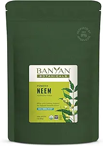 Banyan Botanicals Neem Powder – Organic Neem Leaf Supplement (Azadirachta Indica) – for Skin Health, Immune Support, and Natural Detoxification* – 1 lb. – Non-GMO Sustainably Sourced FFL Fair Trade