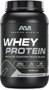 Amazing Muscle 100% Whey Protein Powder *Advanced Formula with Whey Protein Isolate as a Primary Ingredient Along with Ultra Filtered Whey Protein Concentrate (Vanilla, 2 lb)