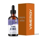 VIMERGY Kids USDA Organic Liquid Zinc Sulfate – for Children ' Adolescence 1-18 Years Old, Fast-Absorbing Immune Support* – Promotes Healthy Bones, Hair & Skin. Kosher, Vegan, Non-GMO – 55 mL