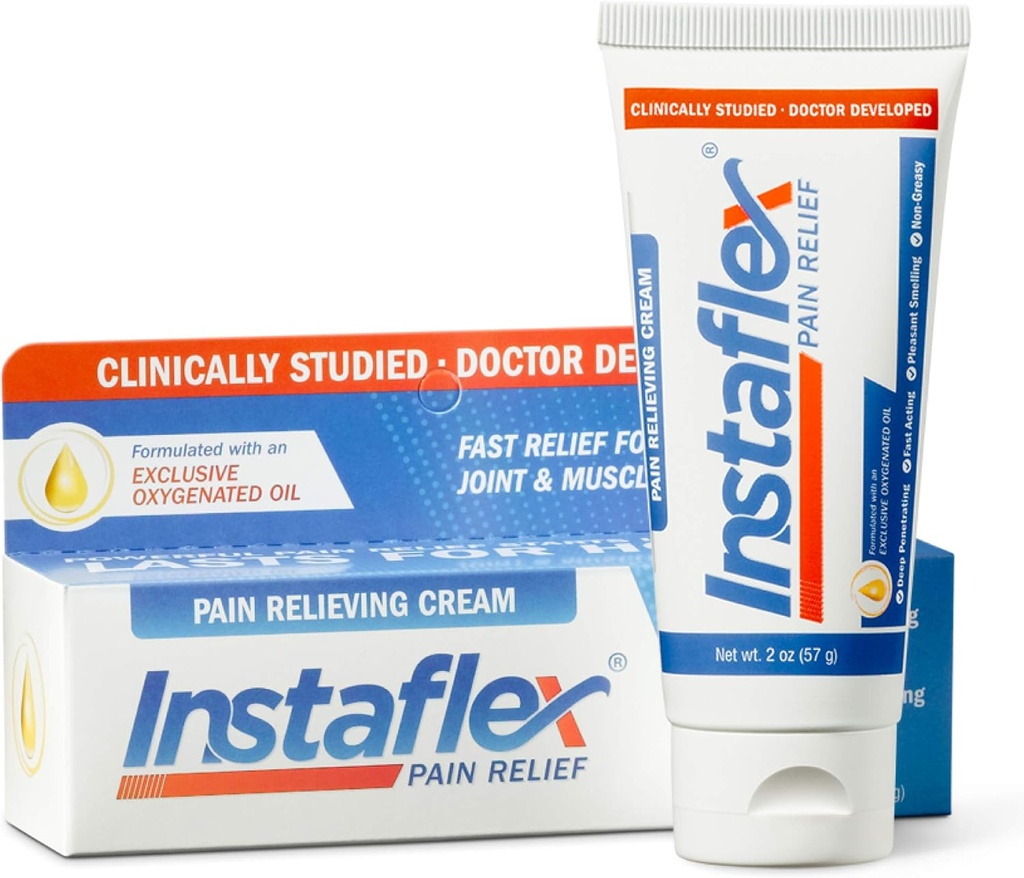 Instrucciones saludables Crema de Alivio de Dolor Instaflex ofrece alivio clínico estudiado de la artritis, dolor de espalda, estrados y dolor de unión y músculo (2 oz)