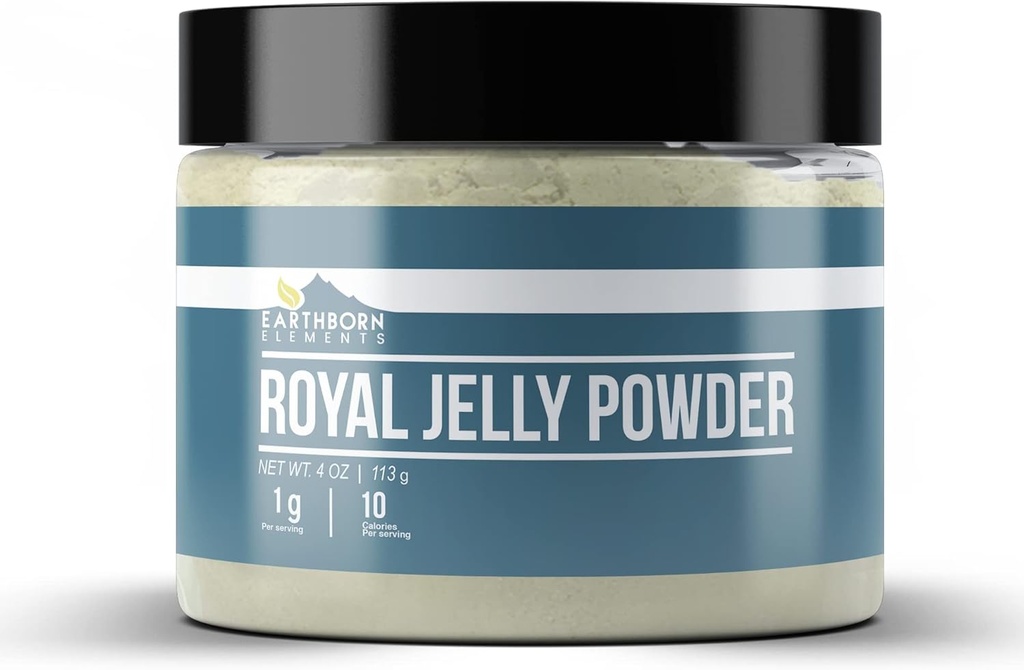 Elementos terrestres Royal Jelly Powder (4 oz), Resealable Jar, Pure " Non GMO