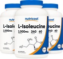 Nutricost L-Isoleucine 2000mg Por Serving, 240 cápsulas por botella (3 botellas)