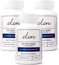 Matriz de Elon 5000 Multivitamina completa — Vitaminas de crecimiento de la piel, el cabello y la uñas — Vitaminas de crecimiento del cabello saludable para hombres de mujeres — 5000Mcg Suplemento de biotina, paquete de 3 (180 Fuente de día)