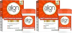 Probióticos alineados, suplemento probiótico para la salud digestiva diaria, 28 cápsulas, #1 Probiótico recomendado por gastroenterólogos (paquete mayo Vary) (Pack of 2)