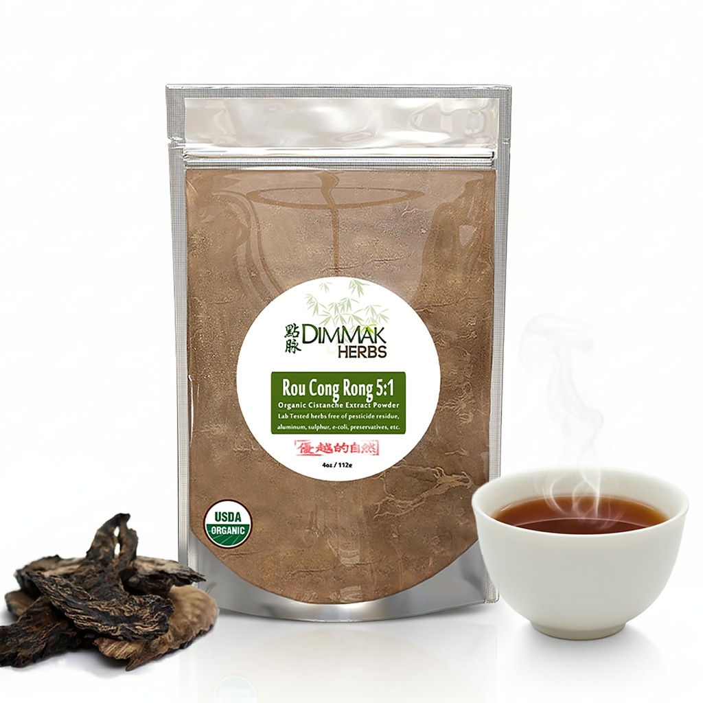 Orgánica Rou Cong Rong 5:1 Extracto Polvo 4oz Silencio Cistanche Deserticola/Broomrape Lab Tested 5:1 Concentrate add to Water or Smoothie 4oz/112g by Dimmak Herbs