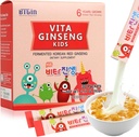 Vita Ginseng Kids, Vitamin D, Zinc, 7 Berries, Banana, 20 Vegetables, Milk Powder for Immune Support, Focus and Memory Boost, 30 Packets (1Set)