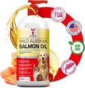 SavvyBeast Wild Alaskan Salmon Oil for Dogs, Cats & Ferrets – Omega-3 Fish Oil Pet Supplement with EPA & DHA – Supports Skin, Coat, Joints, Heart, Brain, Itch Relief & Immune – Unscented – 16 oz