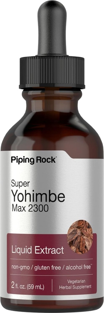 Super Yohimbe Max Liquid Extract Alcohol Gratis, 2300 mg, 2 fl oz (59 mL) Botella de gotero