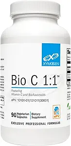XYMOGEN Bio C 1:1 - High Potency Vitamin C Suplemento con Citrus Bioflavonoides - Antioxidante + Immune Support, promueve la síntesis de colagen (90 cápsulas de vitamina C)