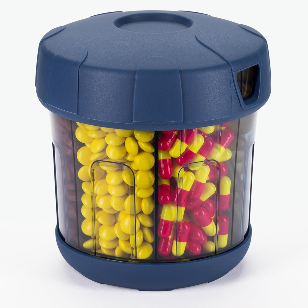 Mossime Suplemento Organizador con Extra Grandes 7 Compartimientos, TPU Soft Lid Easy Open Pill Dispenser, Un Mes de Medicamento de Viaje Organizador Almacenamiento Vitamin Holder, Contenedor de Medicina