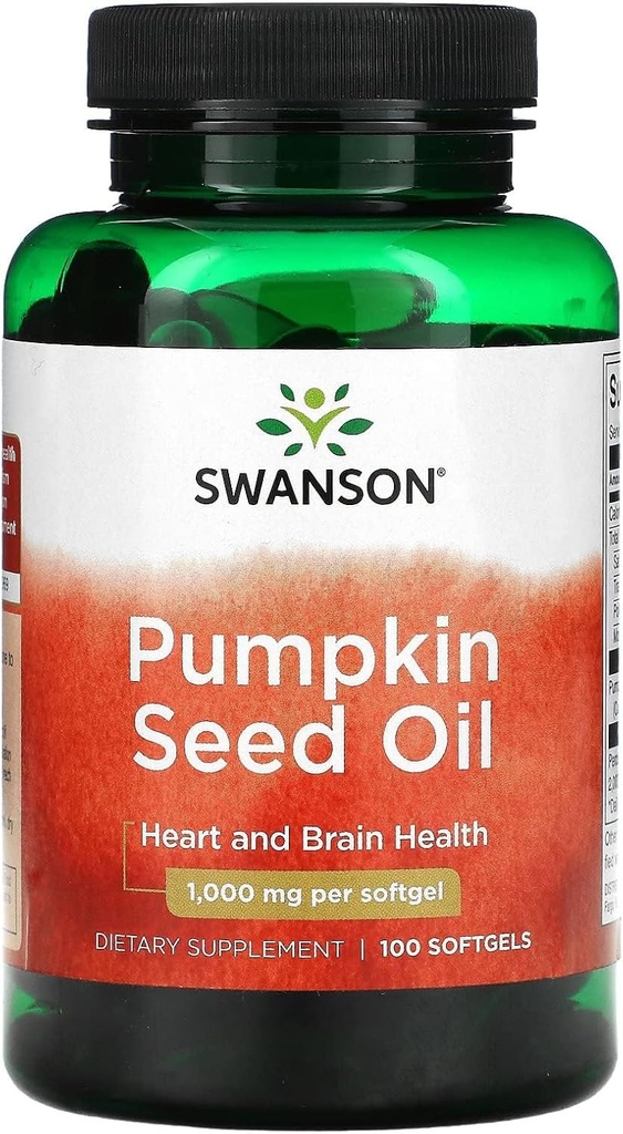 Swanson Pumpkin Seed Oil - High Bioavailable EFAs - (100 cápsulas de Softgel, 1000 mg cada uno)