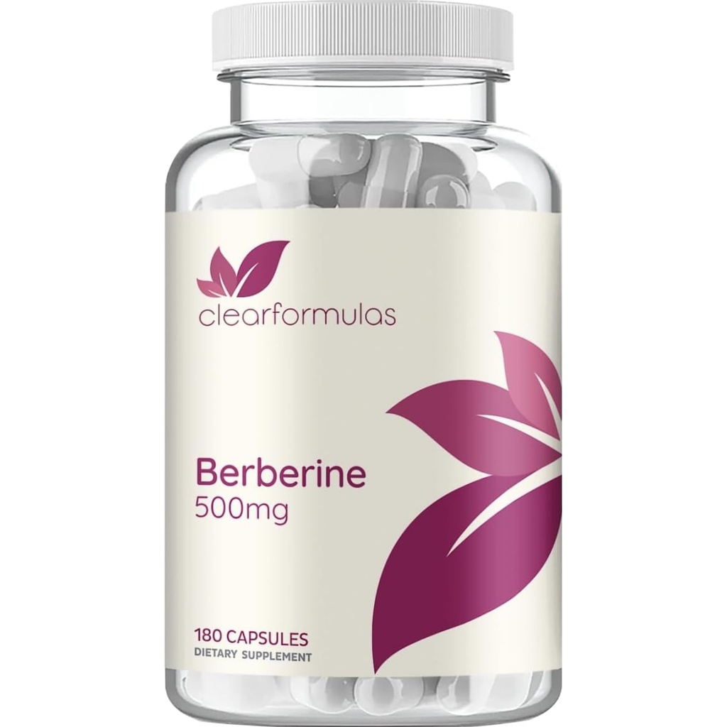 Suplemento de bereberina 500mg - Lab Tested Berberine 500mg Value Size - Vegan Non-GMO Made in The US &amp; Gluten Free (6 meses de suministro)