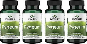 Swanson Pygeum - Suplemento Herbal Promoción de la salud de próstata masculina, la vejiga y el apoyo a la salud urinaria - Mens Health Supplement - (100 cápsulas, 125 mg cada uno) 4 Pack