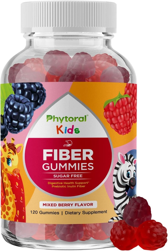 Altas Gummies de fibra prebiótica para niños - Suplementos de fibra dietética para la digestión y el estreñimiento - Chicory Root Kids Immune Gummies - Non-GMO & Vegan Digestive Suplementos nutricionales - 120 Conde