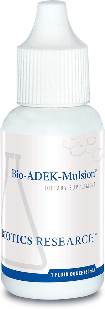 Biotics Research Bio ADEK Mulsion - Fórmula emulsionada, Biodisponibilidad mejorada, soporta respuestas saludables de los inmunes, salud ósea, salud ocular, salud cardiovascular, 1 fl oz