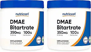 Nutricost Pure DMAE-Bitartrate Powder 100G (2 Botellas)