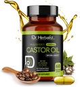 Dr. HERBALIST Castor Oil Capsules - 1600mg por Serving, 60 Cuenta - Non-GMO, Fast-Absorbing, Vegetarian, Cold-Presed, y High Potency - Supports Skin, Hair, Natural Laxatives and Digestive Health